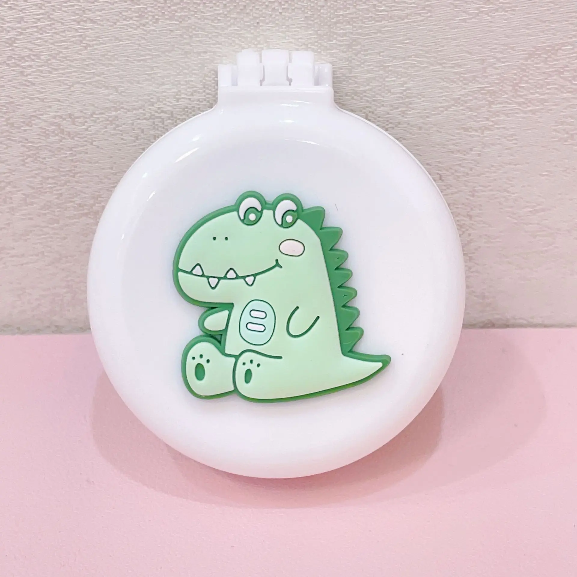 Cartoon Folding Mini Air Cushion Hair Brush Mirror Cute Dinosaur