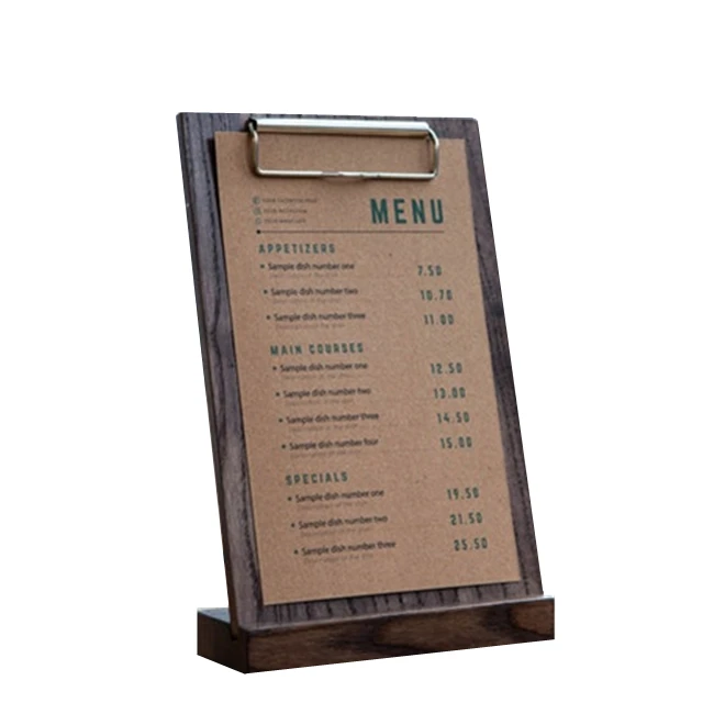 Customized Solid Wood Plywood Mdf Standing Wooden Clipboard Sign Stand ...