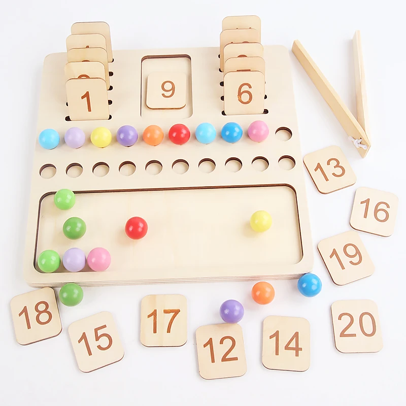 Juguetes educativos Montessori, material didáctico de madera para