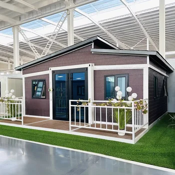 Prefabricated Prefab Mobile Tiny Home Light Steel Roof 2 3 4 5 Bedroom 20ft 40ft Folding Expandable Container House Terrace