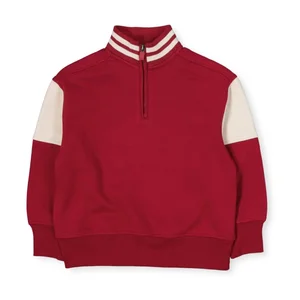 Color Customization Kids Boys Fall Winter Cotton Casual Half Zipper Hoodie Sweatshirt