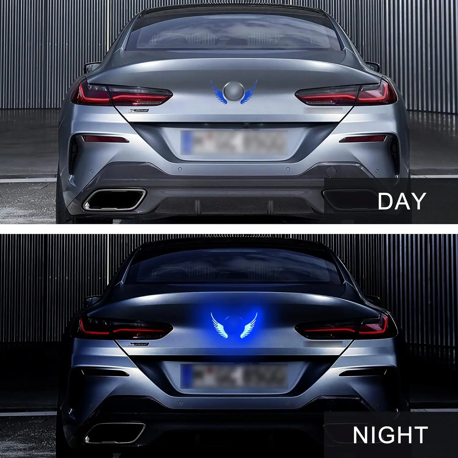 Reflective Angel Wings Stickers for Car Safety Warning High-Intensity Night Visibility Anti-Collision Reflective Decals