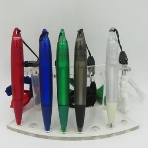 P07 Customizable Logo Printing Lanyard Ballpoint Pen 1.0mm Twist-Action Plastic Promotional Pen Blue Ink Novelty Design Trade