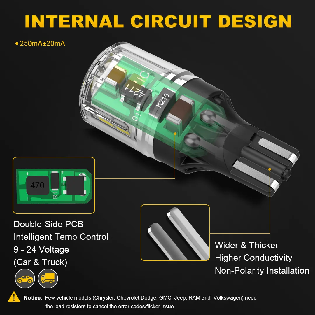 NAO Auto Led T15 Canbus 12SMD W16W High Bright Trailer Tail Rear Fog Car Light Bulb Vehicle Lamp License Plate T15 Led