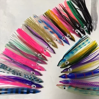CHEERY Octopus 2-16 Inch Hollow Squid Skirt Bellow Squid Trolling Lure PVC Luminous Skirt Fishing Lure – Trolling Lure – view 4