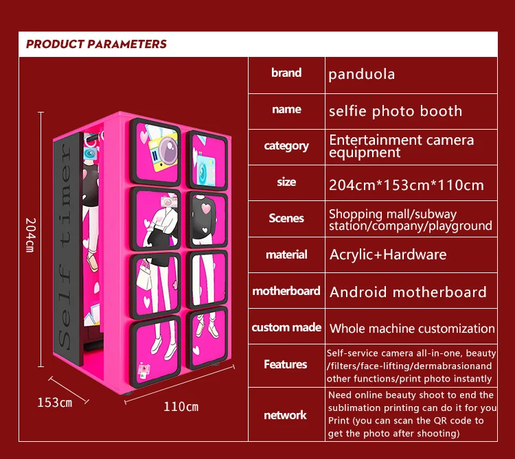 selfie photo booth machine with printer vending machine Quick print digital photobooth  Kiosk ID photo taking machine