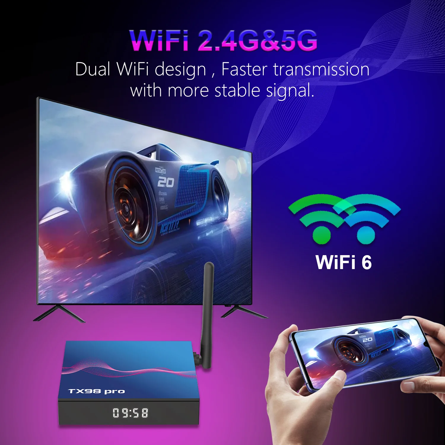 Allwinner H618 quad core smart TX98 PRO tv box android 12.0 bluetooth 5.0  dual wifi 100M ethernet media player tv box factory| Alibaba.com