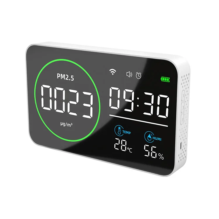 WIFI PM2.5 Monitor Smart PM2.5 Meter With Wifi Pm2.5 Detector Indoor Air Quality Monitor With Alarm Clock