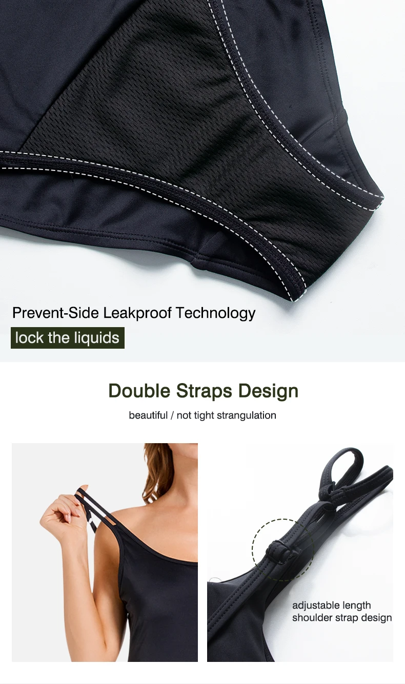 Lynmiss One Piece Recycled Period Swimwear Panties Black 4 Layers