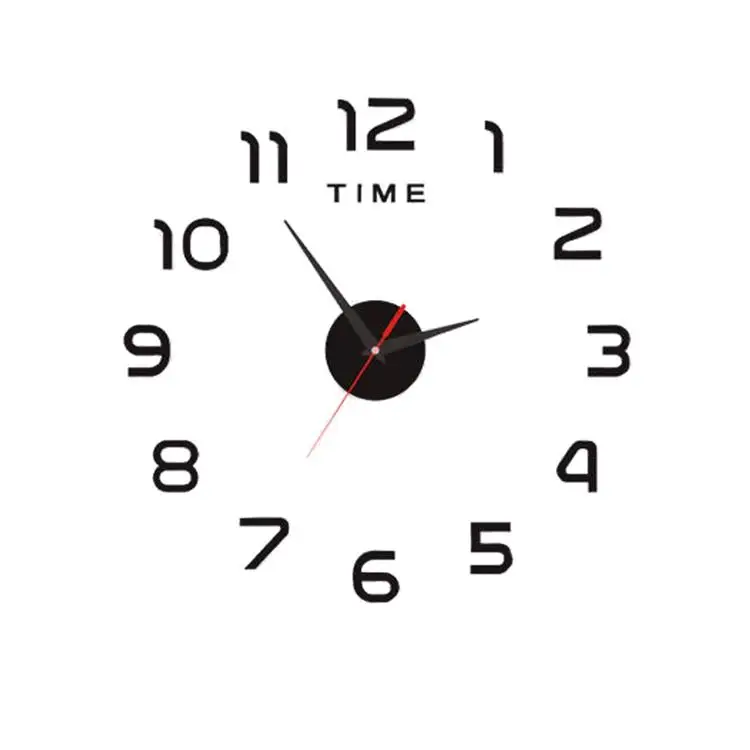 Popular  Modern Minimalist Design  3D  Frameless Acrylic Sticker Large Round  DIY Wall Clock
