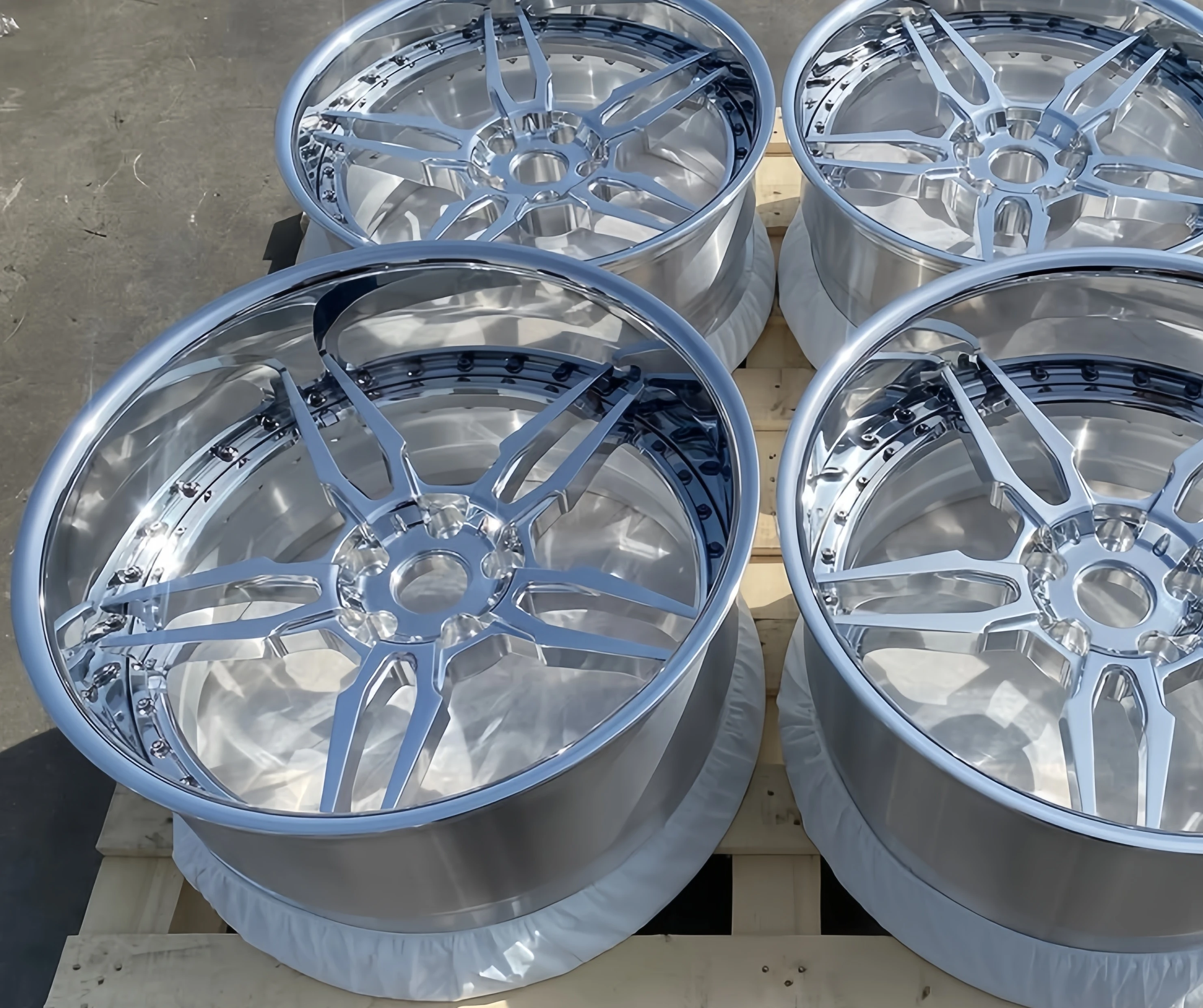 XINLAI Custom Deep Concave Chrome 2 Piece 5*120/114.3 18-22 Inch Passenger Car Aluminum Forged Wheel for BMW Porsche Audi - Image 5