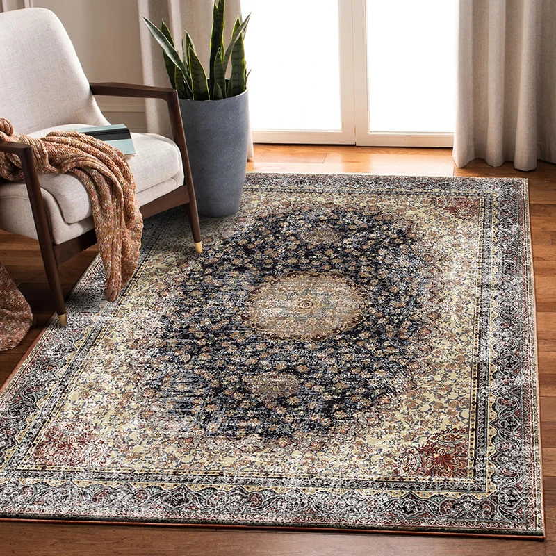 Customized 3D Black Vintage Living Room Persian Design Carpets and Rugs