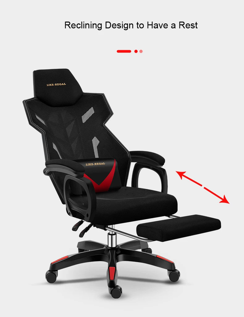 Wholesale Custom Anji Black Fabric Reclining Silla Gamer Computer Chair ...