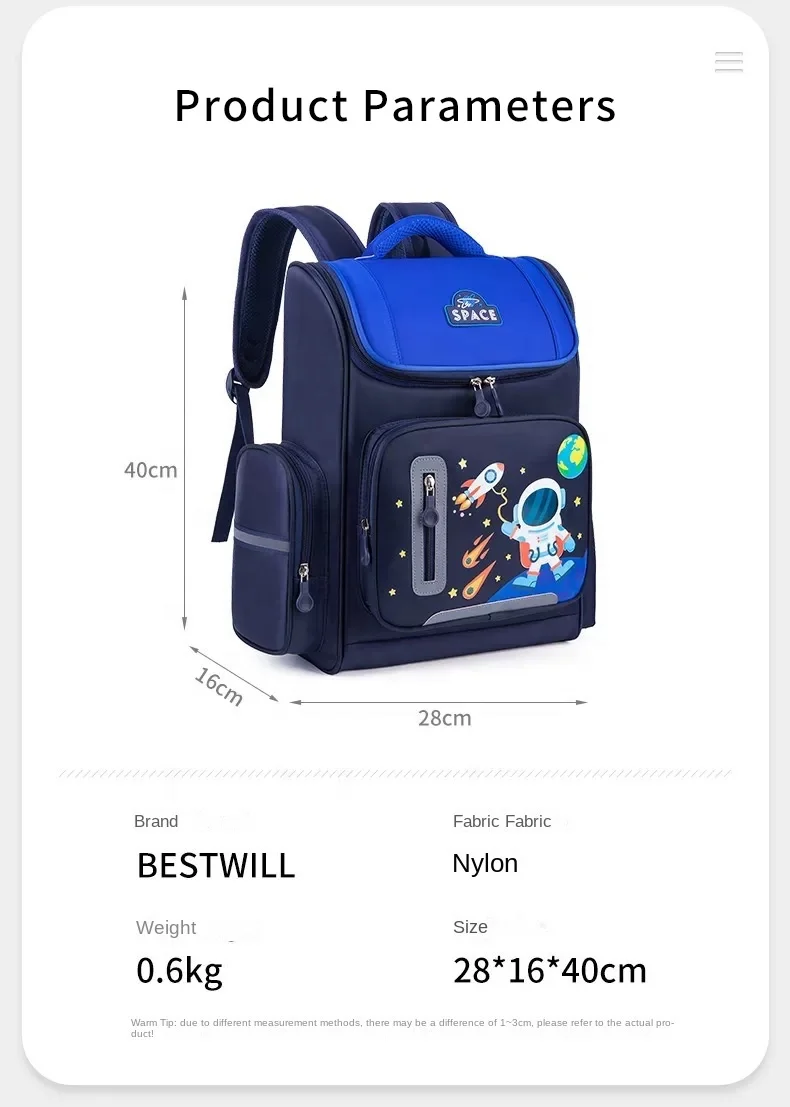 BESTWILL Custom  Cartoon Design School Bag for Girls Boys Kids Backpack Casual School Book bags for Kids Backpack