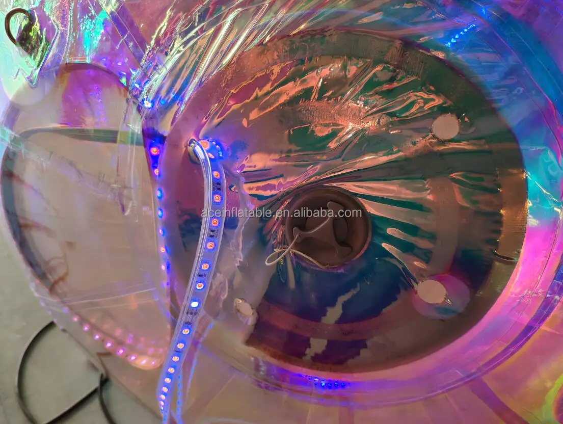 Decorative Inflatable Sphere Metallic Balls Inflatable PVC Disco Ball Iridescent Inflatable Mirror Ball with LED Light