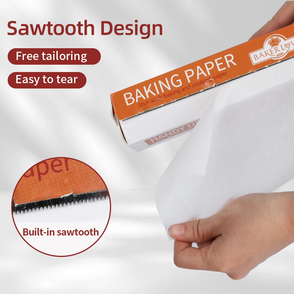 Custom Wholesale Silicone Oil Coated Baking Oven Paper Non Stick Parchment Baking Wrapping Paper Roll With Dashed Indentation