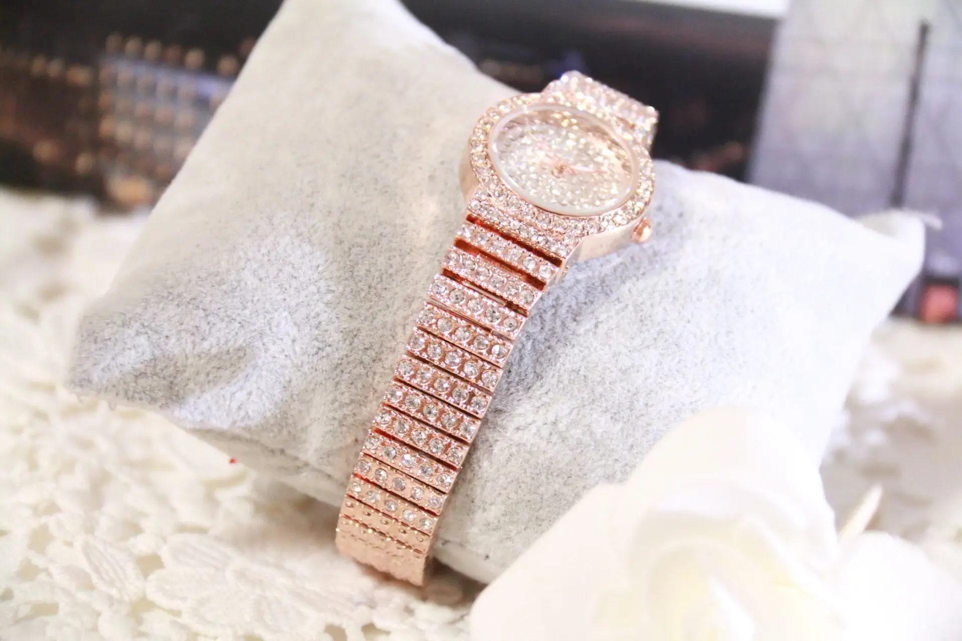 Luxury Rose Gold & Silver Ladies Watch - Small Dial, Full 