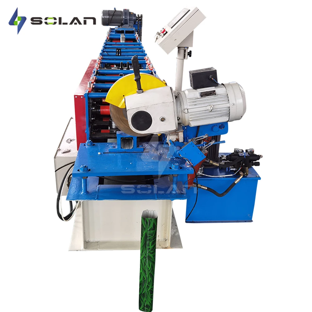 SOLAN  Rain portable Gutter Downspout and elbow Roll former machine downspout machine factory