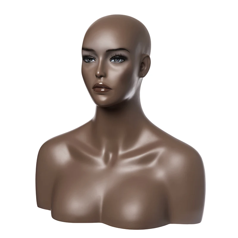 FIBERGLASS Woman Mannequin Female Beige Fleshtone Head Face Bust Retail  Display