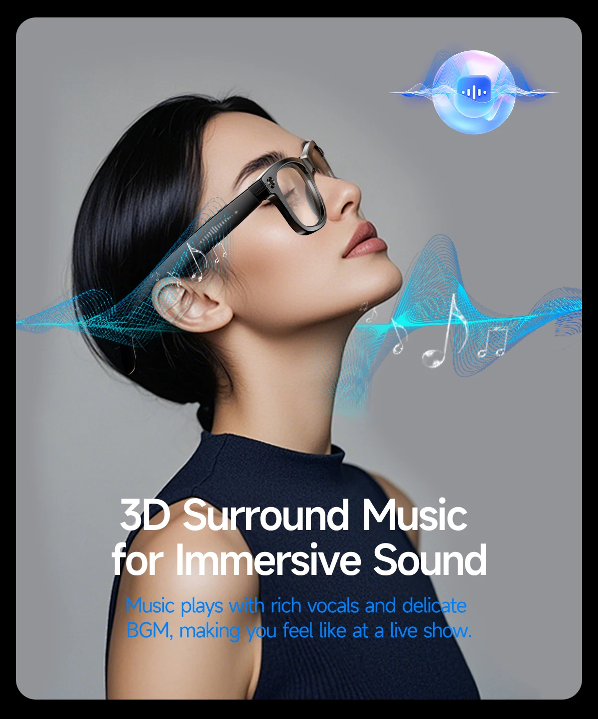 Smart Glasses with Camera ENC Noise Reduction WiFi Image Transmission AI Chatgpt Smart Glasses with Camera and BT Call