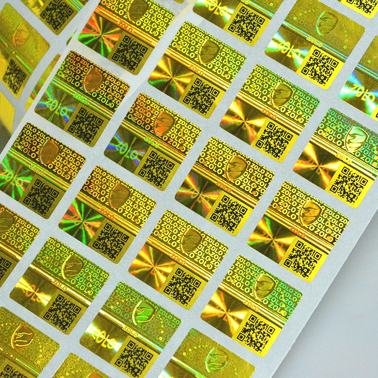 Custom 2d 3d Hologram Sticker Print UV Void Hologram Sticker Roll  Hologram Stickers With Serial Numbers QR Code
