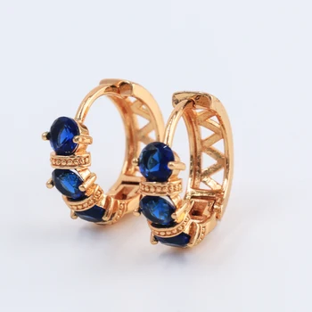 New Arrival Square Zircon Huggie Hoop Earrings 18K Gold Plated Luxury Classic Station Fancy Earrings For Women