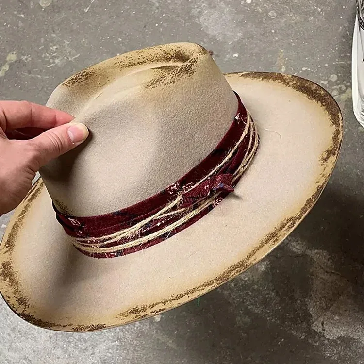 Shop Our Custom Vintage Printed Fedora Hats with Feathers display picture 1