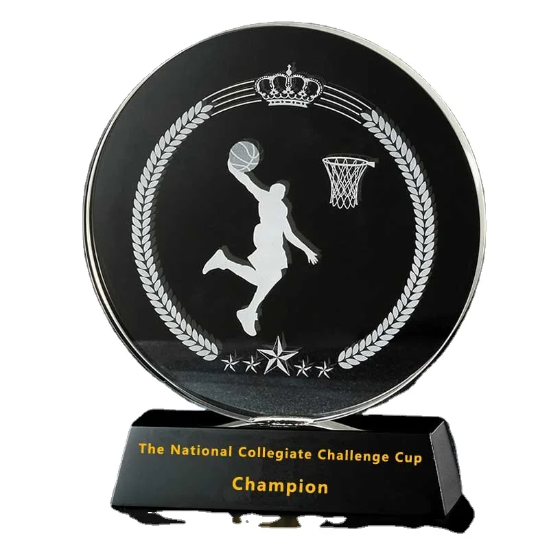 Trofeo da basket personalizzato in materiale cristallino k9 per medaglie