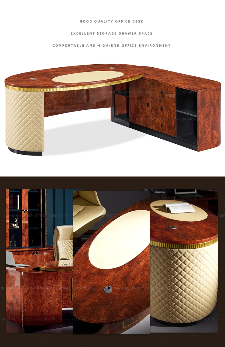Rolls 6881 Wooden office meeting leather office furniture luxury executive