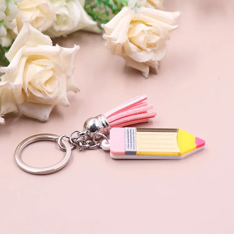 Customized Syasibo jewelry KHS295KH1245  New product CN Pencil TRENDY Teacher Gift Acrylic Keychain factory