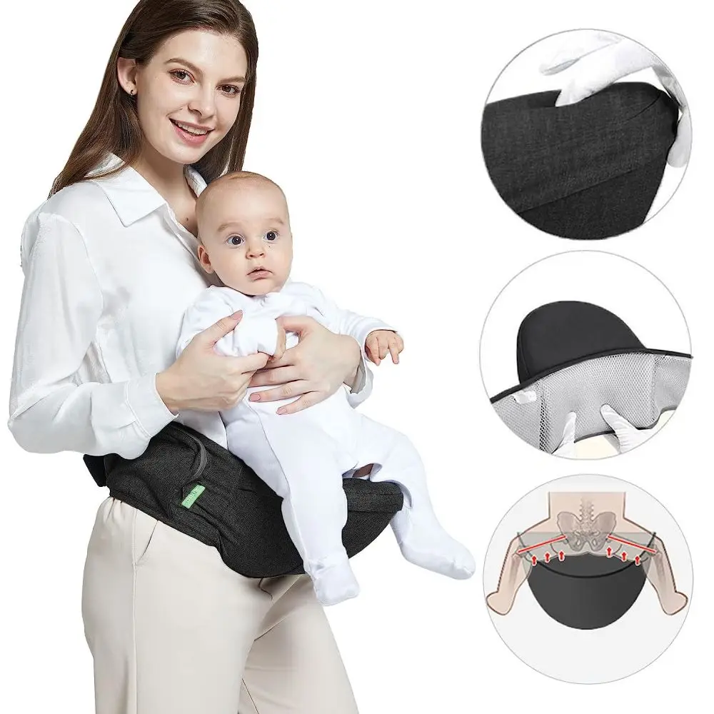Bsci Certificates Organic Baby Hip Seat Carrier Waist Stool Walkers Hold Waist Belt Comfort Hip