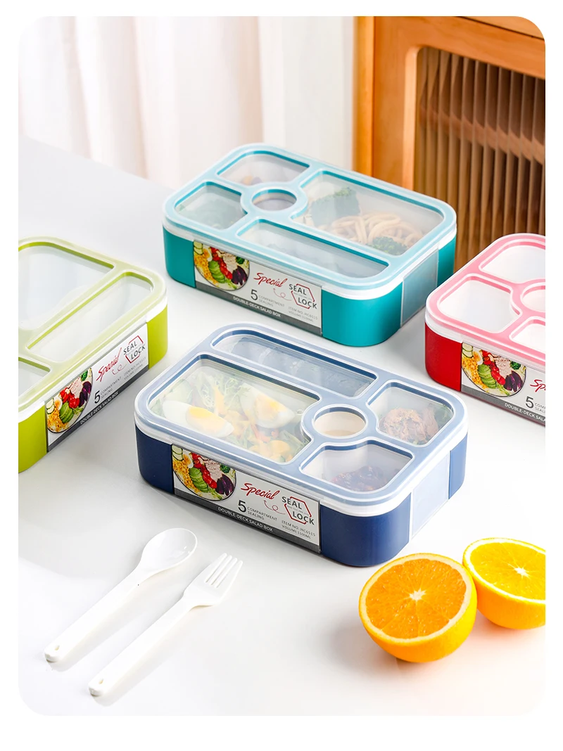 Amazon Custom Insulated Boxes Thermal Compartment Lunch Box Hotsale Leakproof Stackable Plastic Food Packing Rectangle Shantou