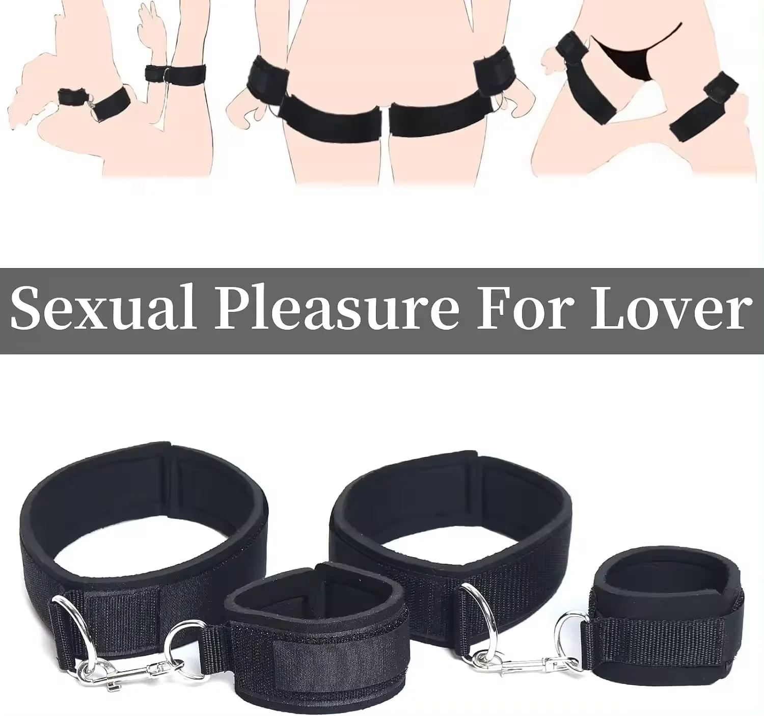 Bandage Sportif Réglable En Nylon – Sangle épaisse Pour Yoga Et Jeux De Rôle, Accessoire Adulte (noir)