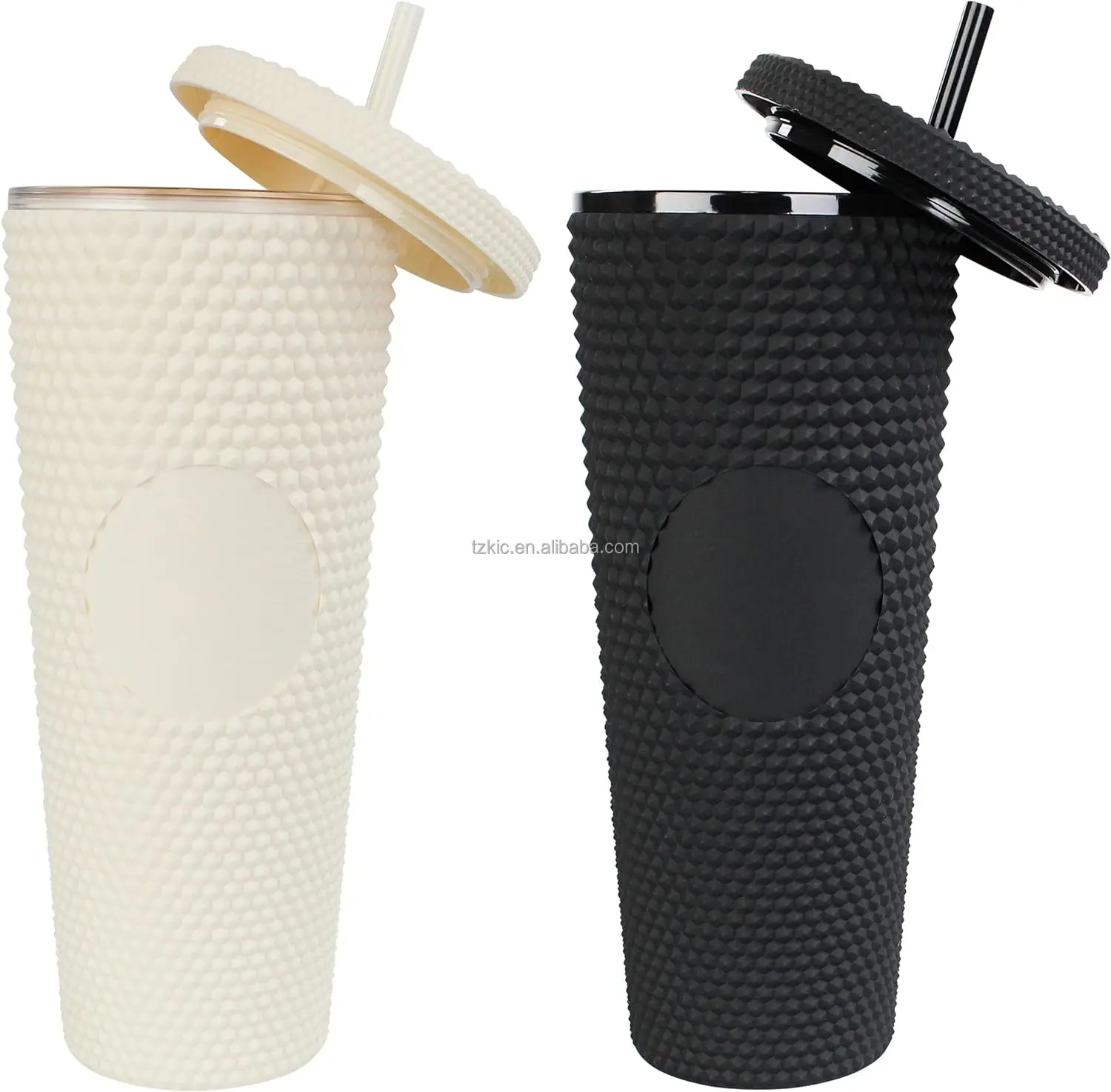 24 Oz Green Studded Cold Cup Tumbler - Sustainable & Stylish