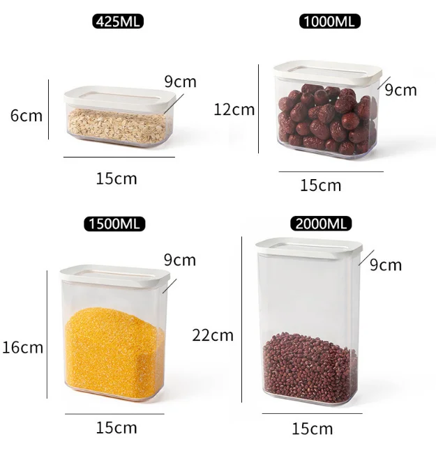 425/1000/1500/2000ml Grains Container Food Grade Good Sealing