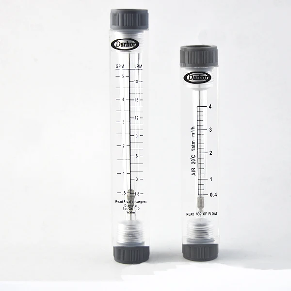 Darhor DFG Series Acrylic Inline Flow Meter for Water Rotameter GPM LPM air Flowmeter