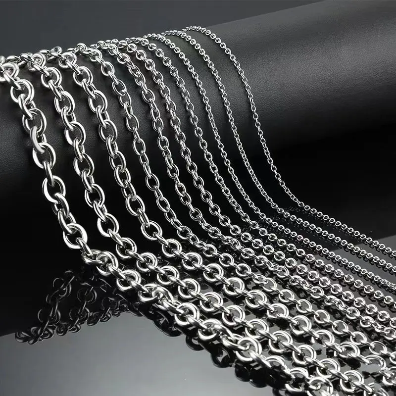 Chain Oh Stainless Steel O-Shape Chain for DIY Jewelry Making Cross-Link Open ...