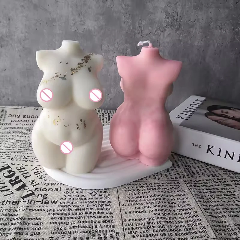 C-081  Custom Colors Large Size 14cm Female Lady Torso Sculpture  Candles Art Human Woman Nude Body Shape Scented Candle