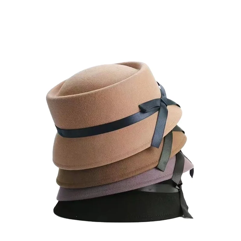 Custom Hot Sale Trendy Winter Wool Felt Fedora Hats for Women Lady - Main Image