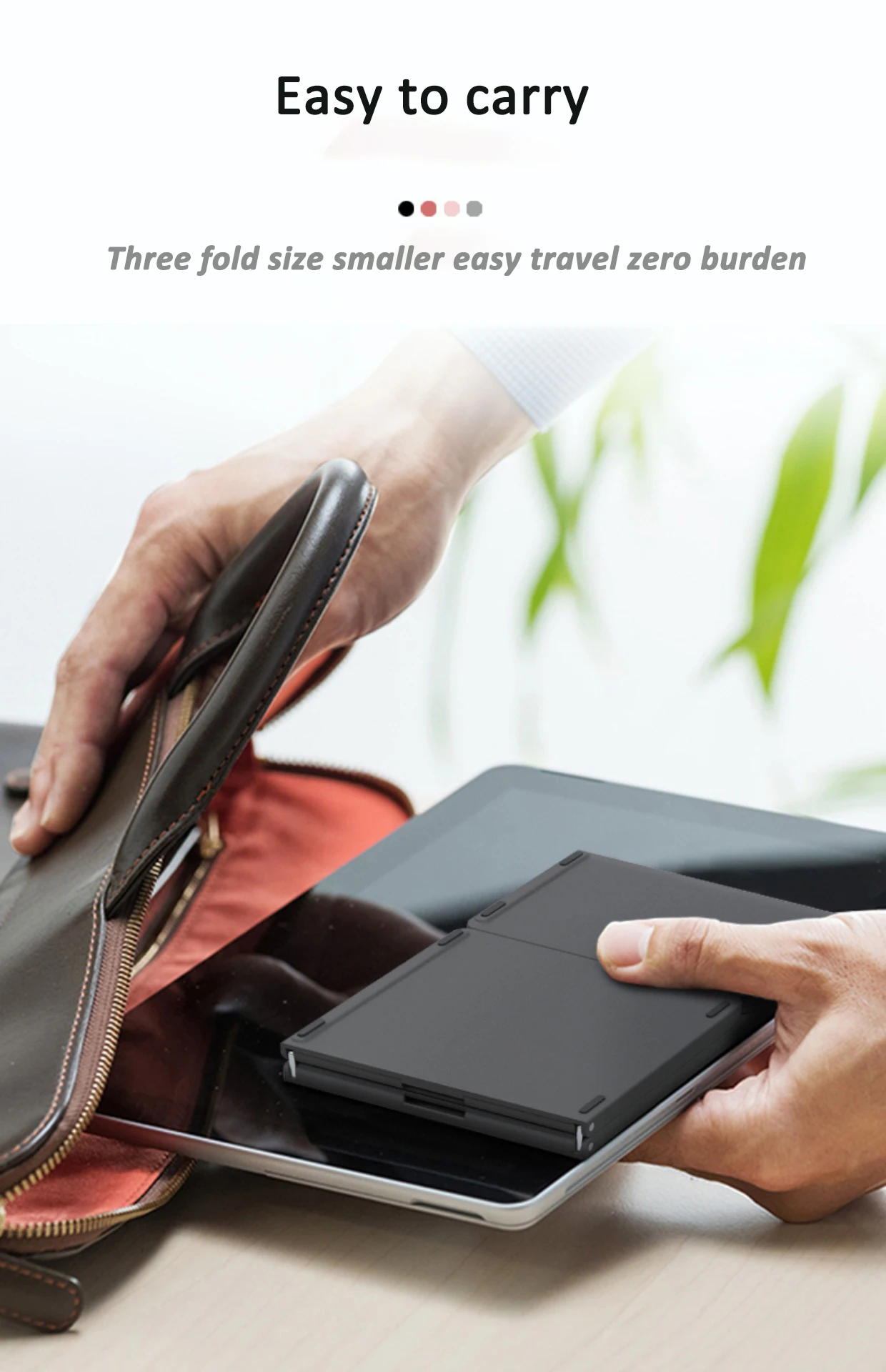 Tri Fold Wireless Keyboard with Touchpad Wireless 140mAh Rechargeable Mini Keypad For Windows Android IOS MAC