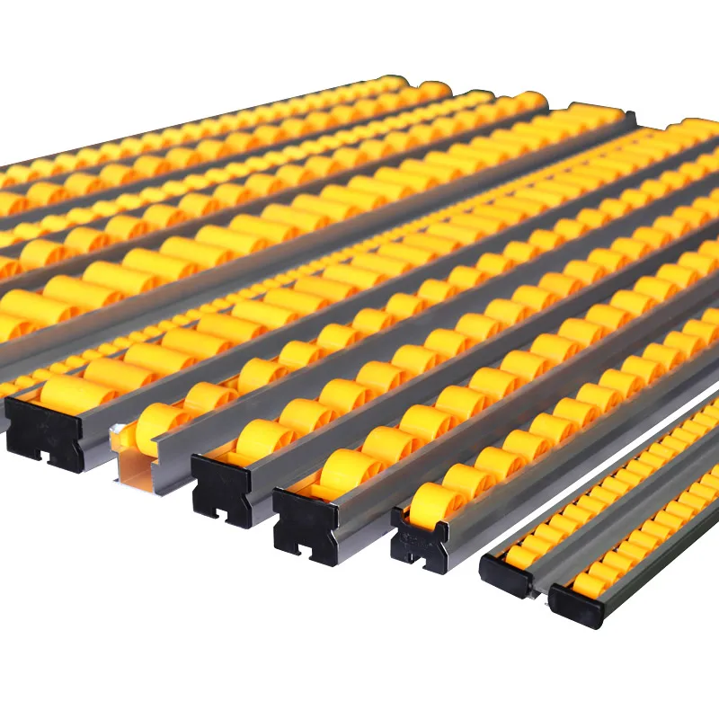 Factory Gravity Flow Rail PE/ABS Wheel Pallet Conveyor Industrial Placon Roller Track for Sliding Shelf System