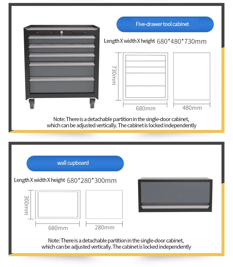 Metal Garage Combined Tool Workstation Mobile Tool Trolley