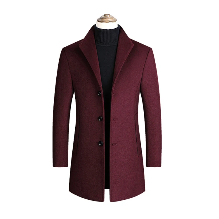 Trench Coat Wool Coats Comfortable and Warm in Winter Cashmere Veste Longue Homme Mens 700g OEM Service Long_voghion.com