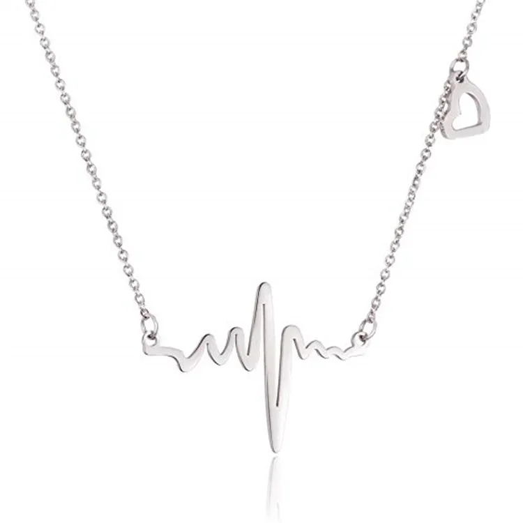 Idée cadeau saint valentin collier doré électrocardiogramme battement de coeur