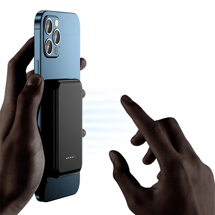 Logo Custom 5000mah Magnetic Wireless Power Bank Mini Pocket Sized Portable Charger Battery Powerbank for apple 12 13