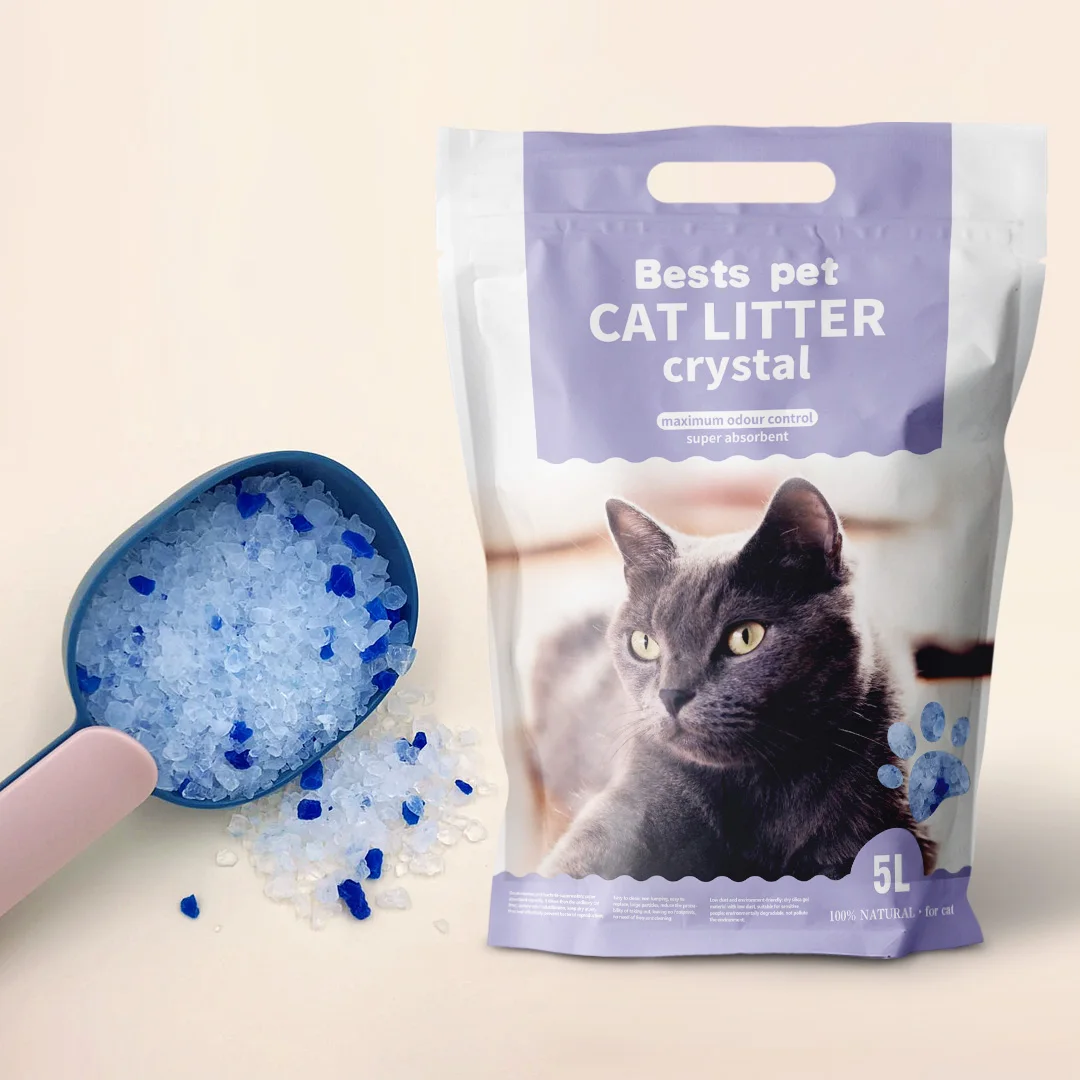 Kristall-Katzenstreu OEM Sichere Premium-Katzenstreu Kristall-Silica  Goldener Sand Grohandel