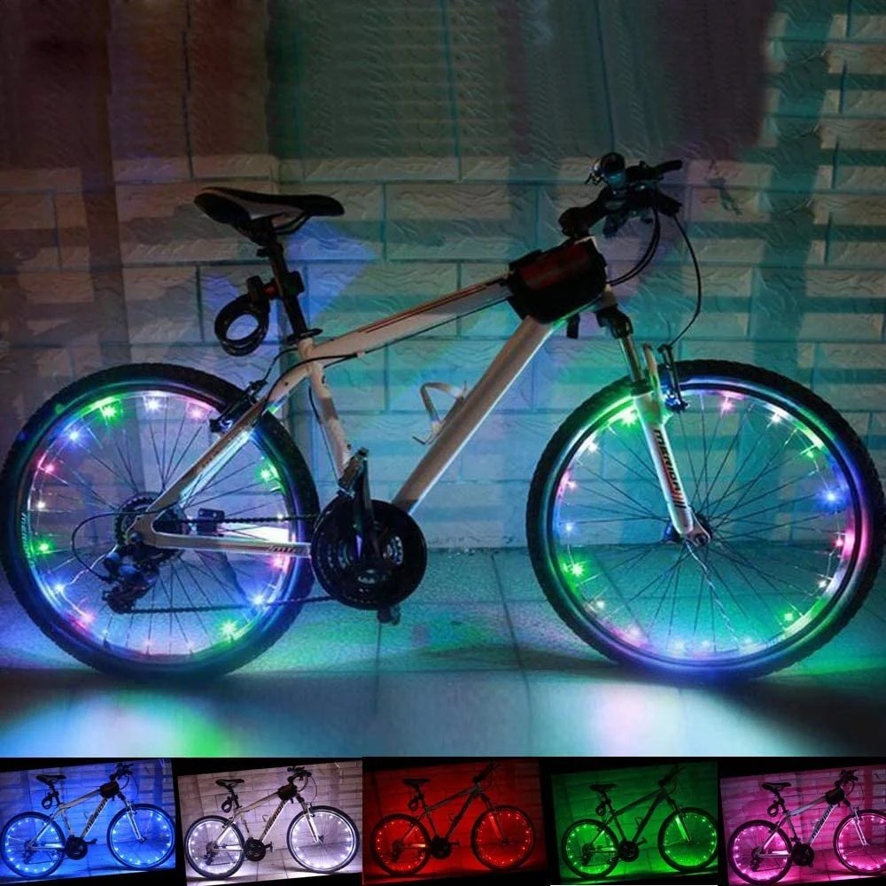 Superbsail NEW Colorful Rainproof LED Bicycle Wheel Lights Front and Rear Spoke Lights Cycling Decoration Tire Strip Light details