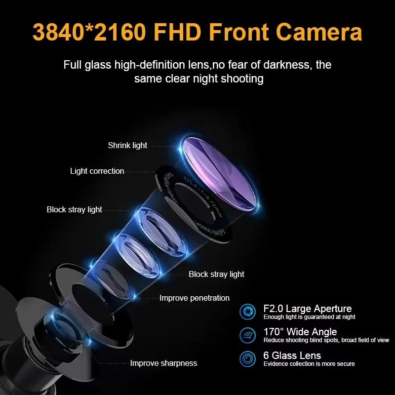 10 Inch Touch Screen Car Mirror Camera 4k Wifi Gps Dash Cam Doble ...