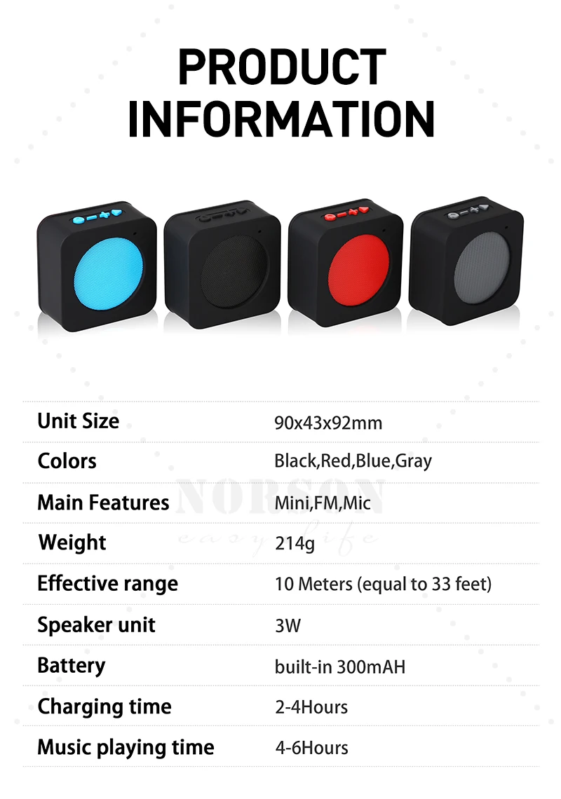 Custom Logo Cheap Cube Hand Free Speker Woofer Outdoor Portable Active caixa de som Bluetooth Speaker - ANKUX.COM