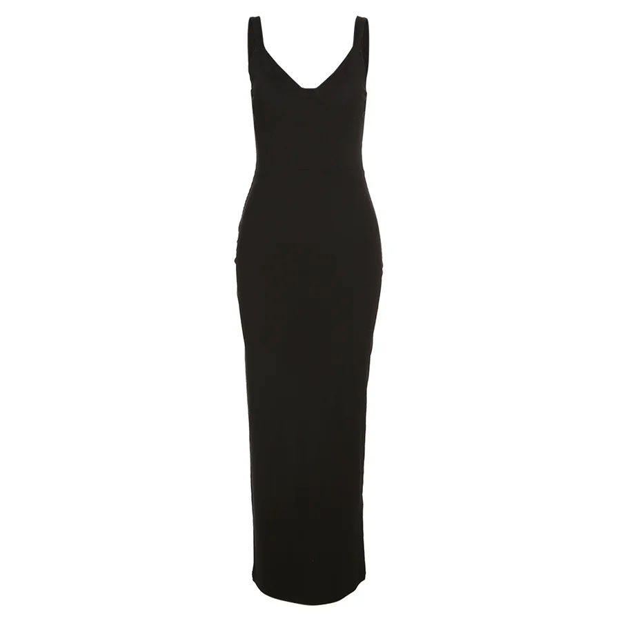 K21d11046 Women's Pure Color Elegant Fashion Dress Spaghetti Strap Low ...